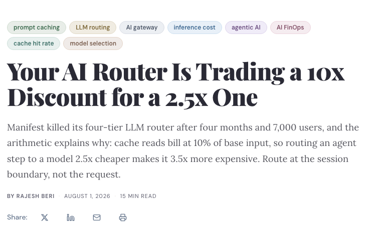 The original post-mortem: Your AI Router Is Trading a 10x Discount for a 2.5x One