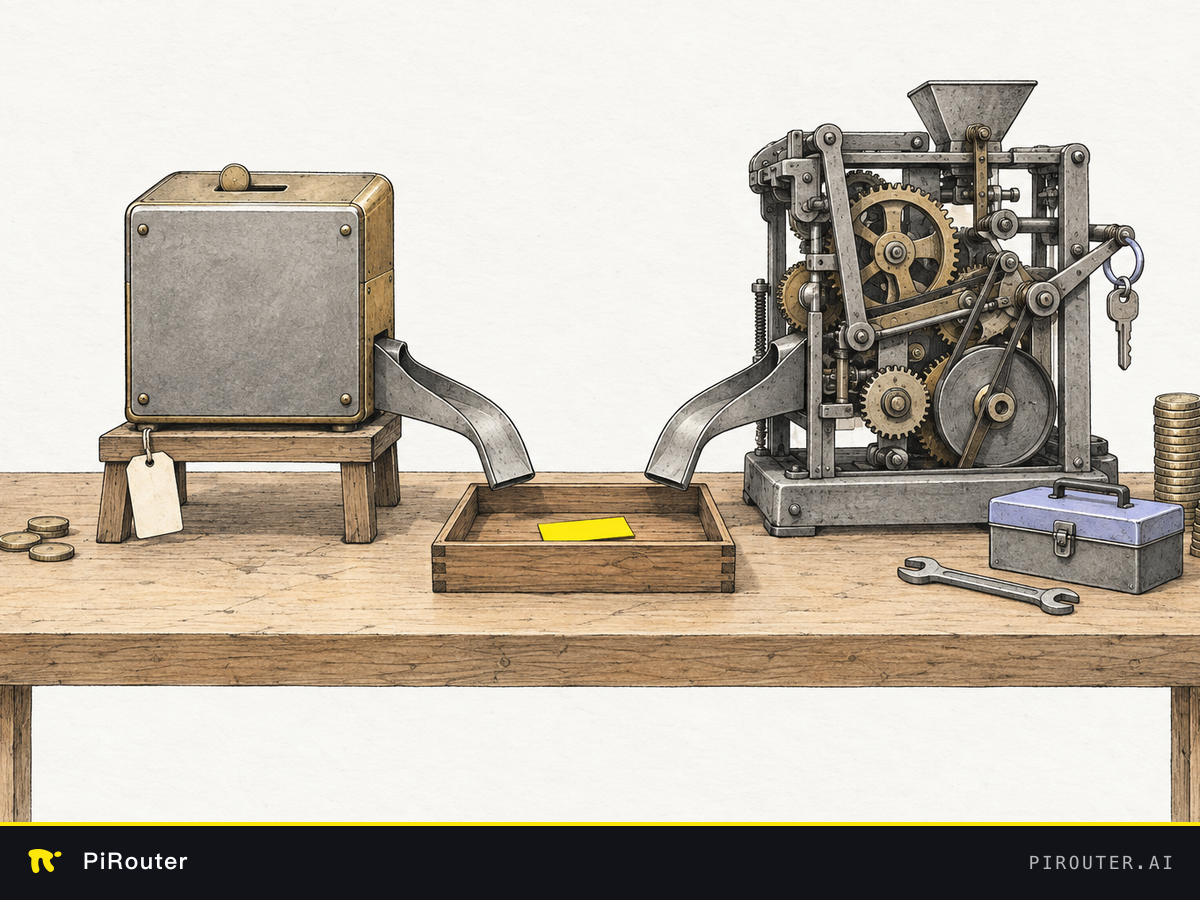 Two different sorting machines deliver the same choice, with different costs and ownership