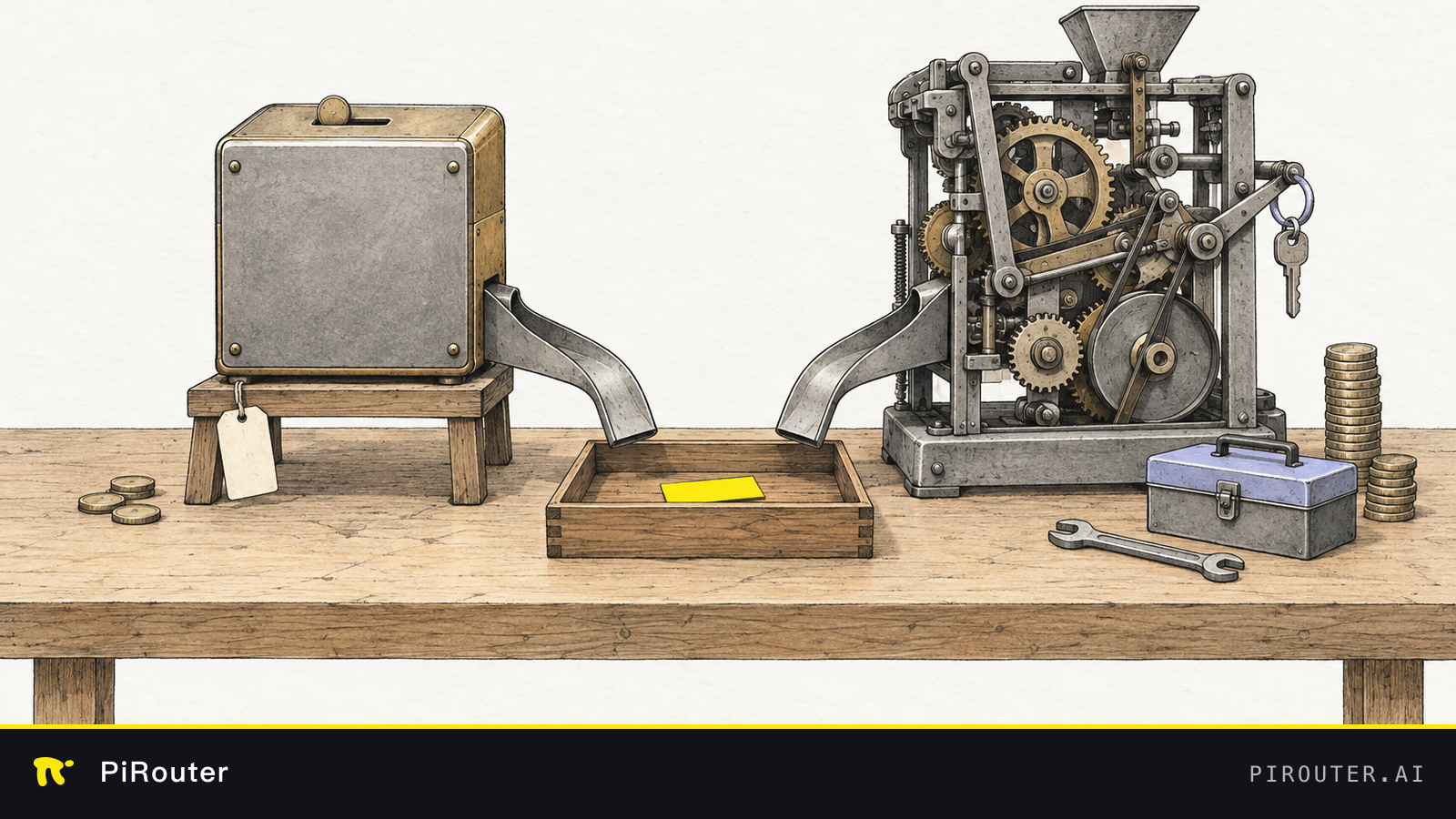 Two different sorting machines deliver the same choice, with different costs and ownership